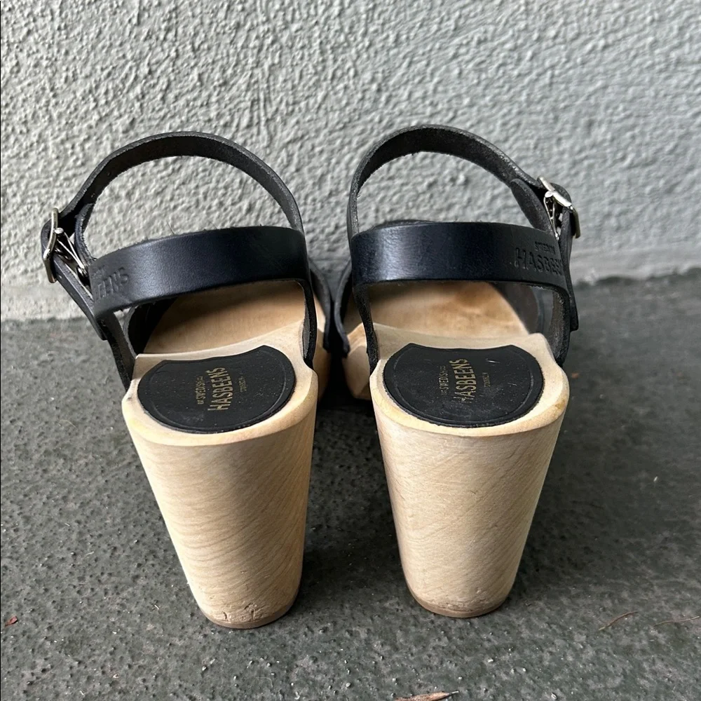 Sweedish Hasbeens Mirja Clog Sandals Size 38 Bohemian Vacation Resortwear - Picture 5 of 14